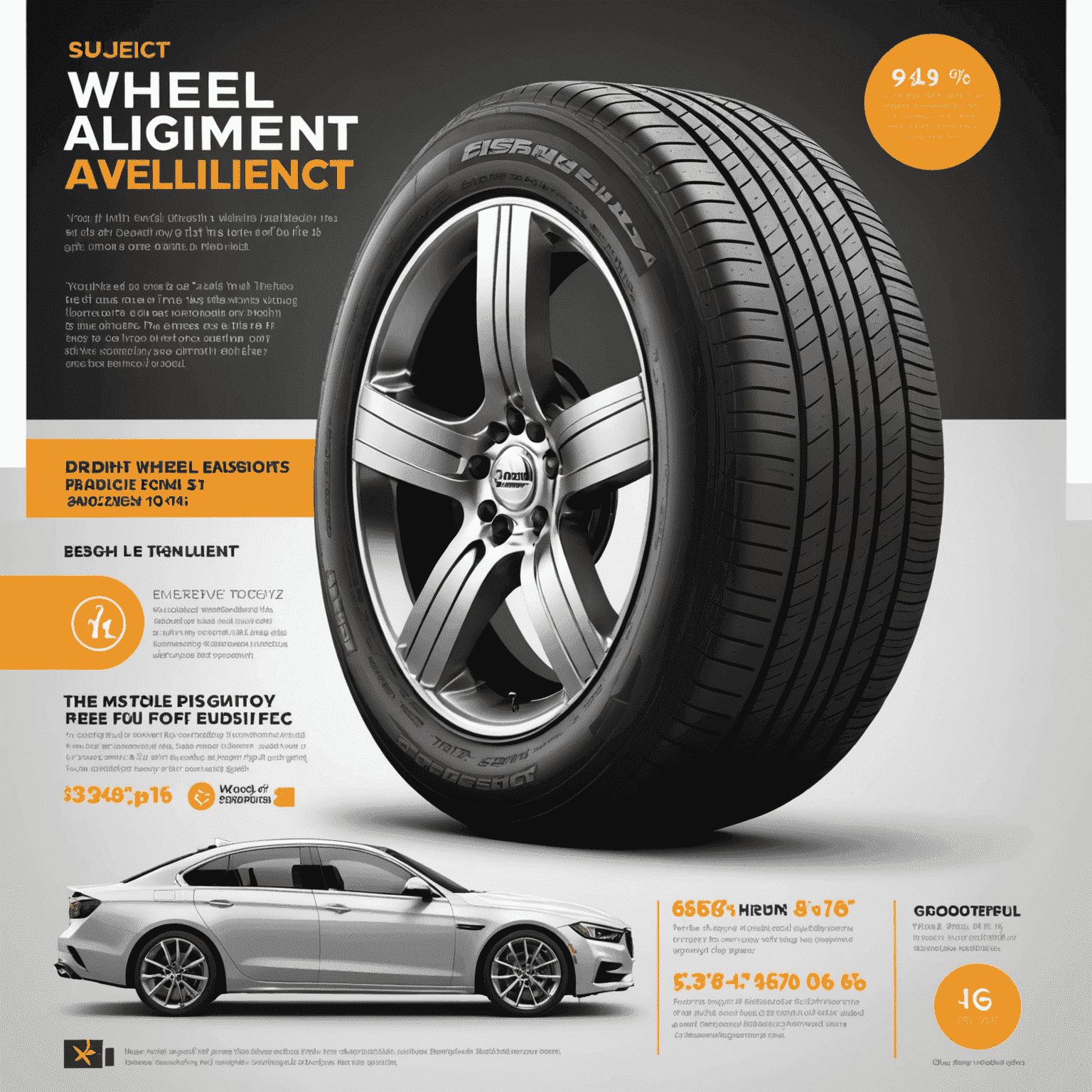 Infographic showing the benefits of wheel alignment including improved fuel efficiency, extended tire life, and enhanced safety